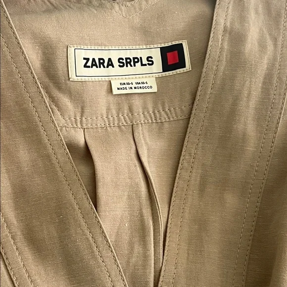 ZARA SRPLS size XS-S: Tan Wrap Dress: never worn - Picture 4 of 9